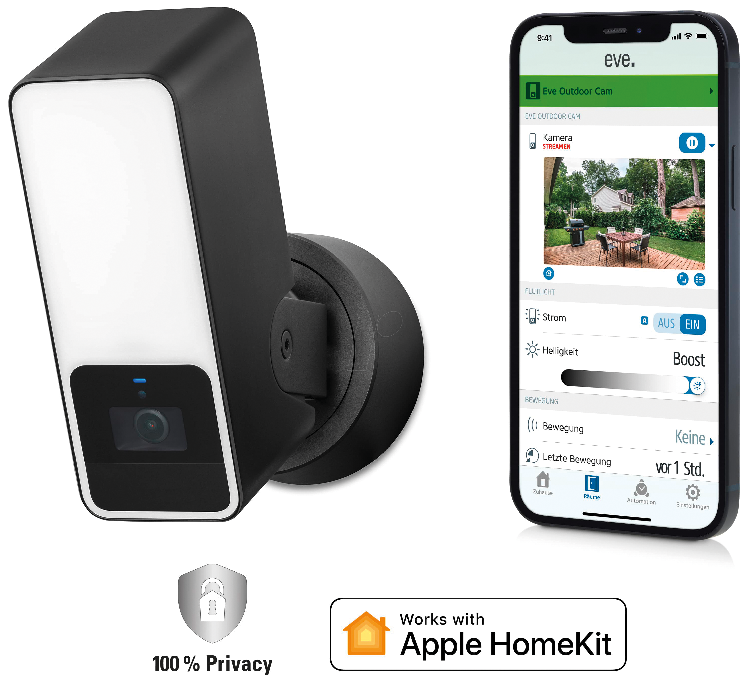 Eve Cam - Apple HomeKit Smart Home Secure Indoor Camera with Motion Sensor,  Microphone, Speaker & Night Vision, App Compatibility, iPhone/iPad/Apple