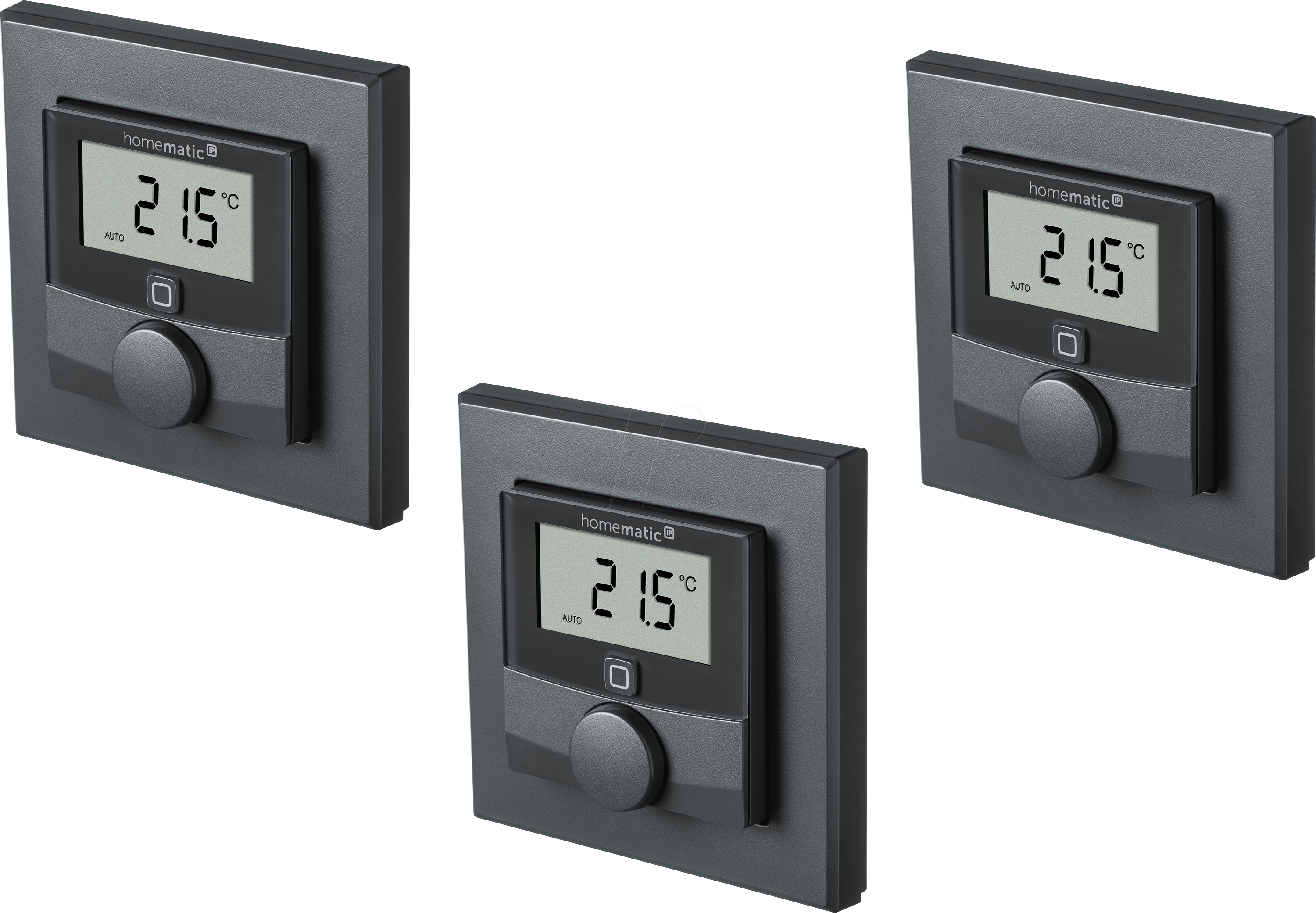 HMIP WTH-A-3 - Wandthermostat m. Luftfeuchtigkeit, anthrazit, 3 Stück