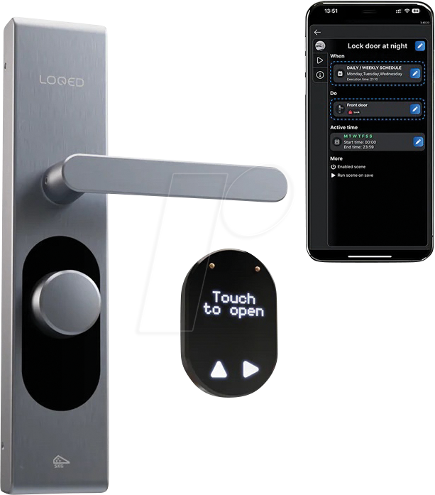 8719326820101 - LOQED Touch Smart Lock – Stainless-Steel Edition + kostenloser Google Nest Hub