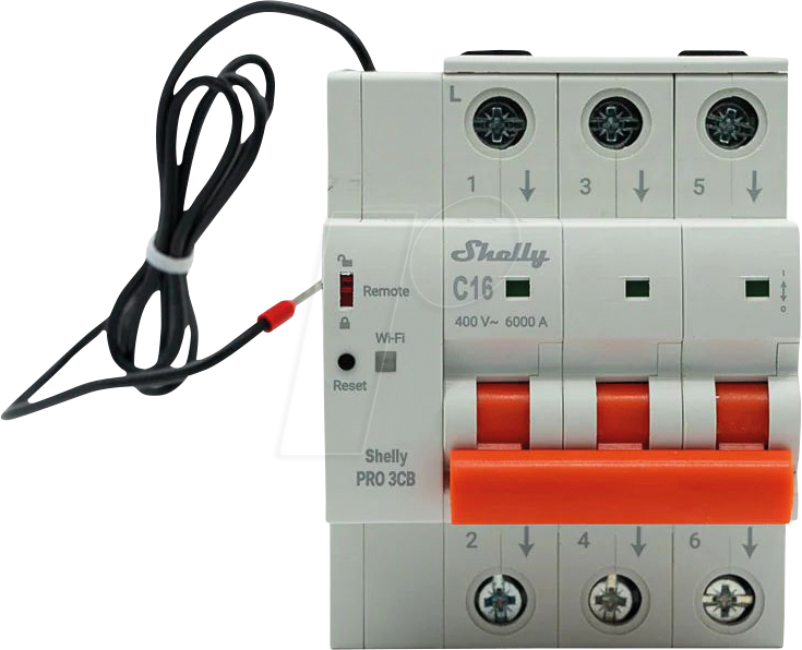 SHELLY PRO3CBC16 - Shelly Pro 3CB C16 Leitungsschutzschalter (MCB)