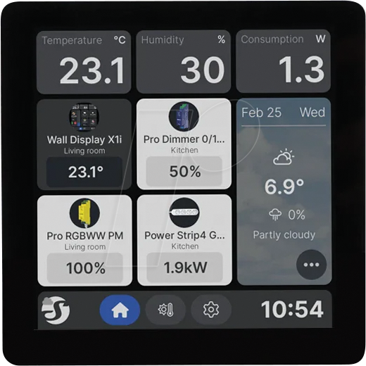 Shelly · Unterputz · ""Wall Display X1i Black"" · Smart Home Steuerzentrale · 4"" · WLAN · BT · schwarz