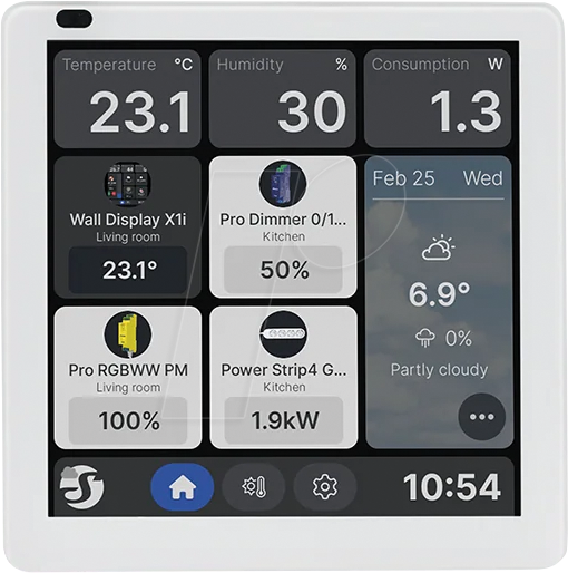 Shelly · Unterputz · ""Wall Display X1i Silver"" · Smart Home Steuerzentrale · 4"" · WLAN · BT · silber