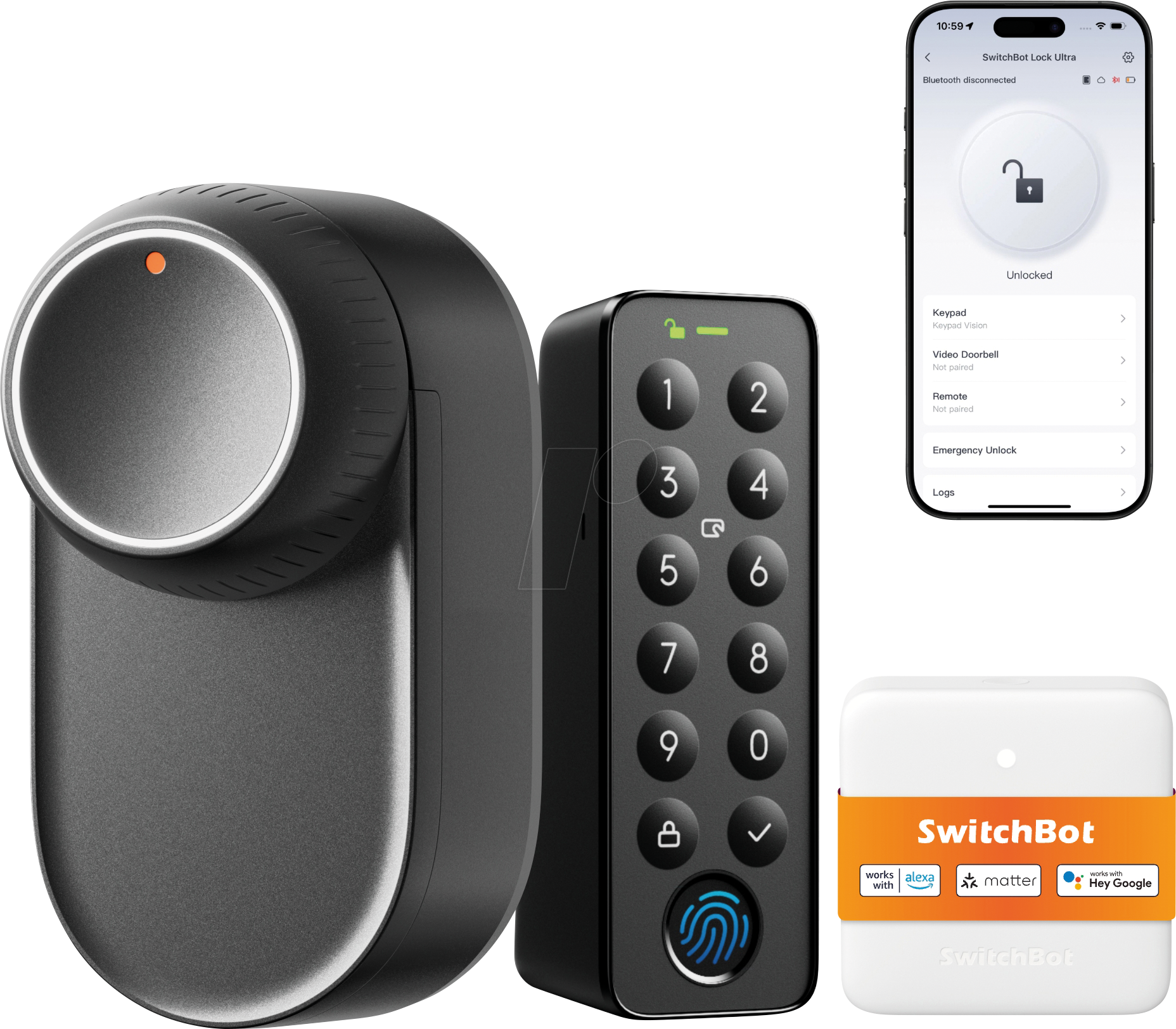 0810150543872 - SWB W5600000BKH - SwitchBot Lock Ultra Touch Bundle schwarz