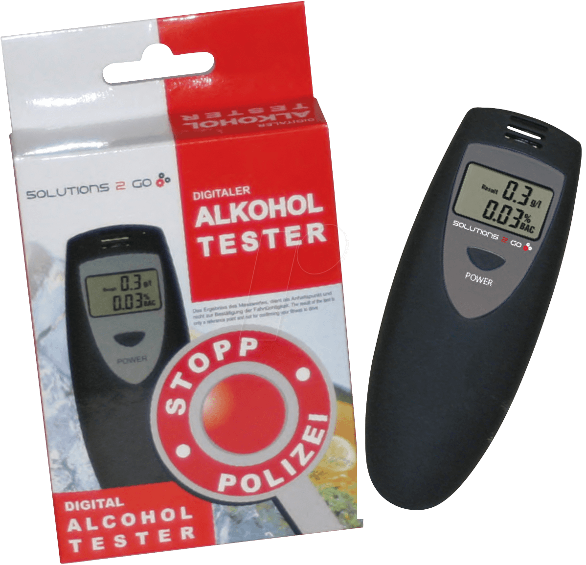 götäzer Alkohol-Teststreifen Alkoholtester, Wiederaufladbar und mobil,  1-St., Digitalanzeige und automatischer Atemtest