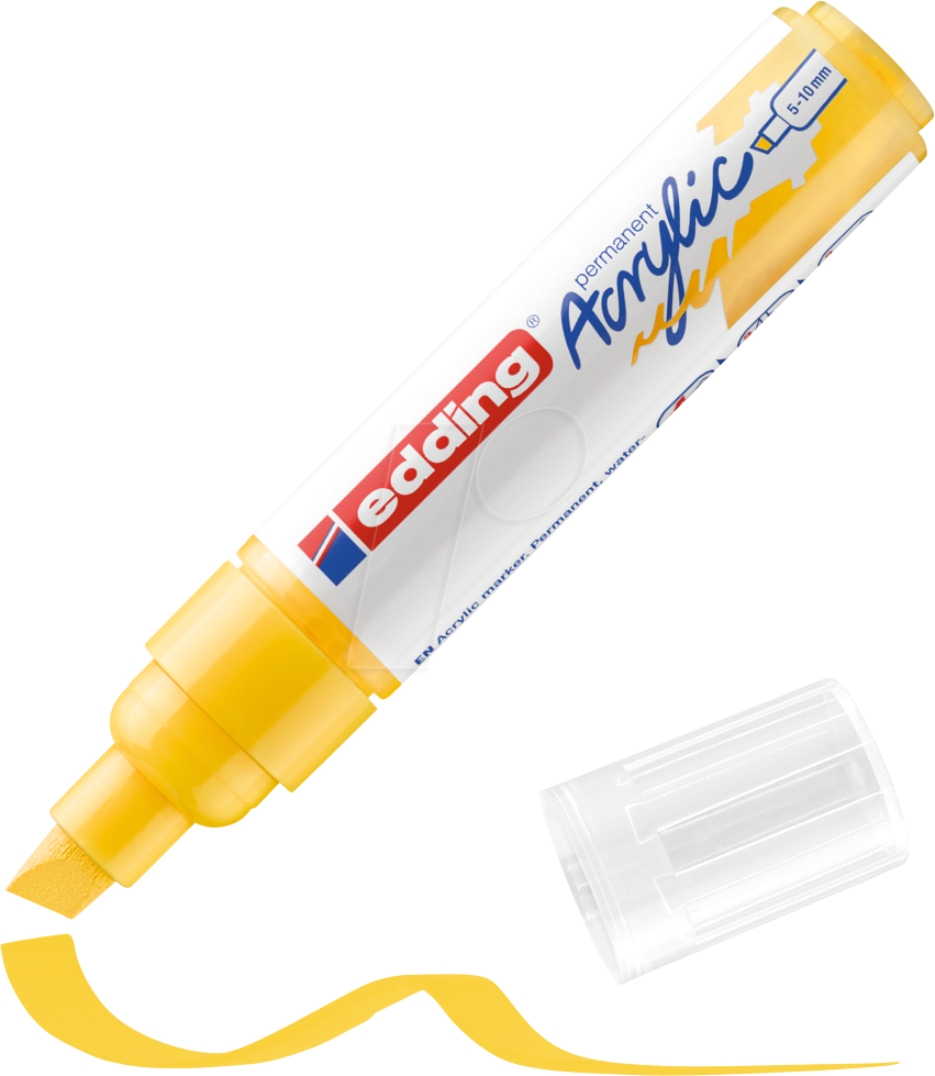 5 Stück Edding Acrylmarker 5000 verkehrsgelb 5-10mm Keilspitze 4057305026118 Edding