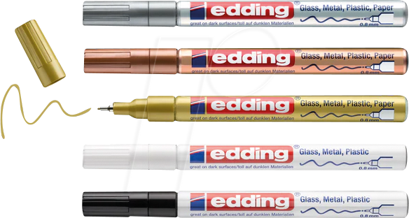 EDDING GLM780-5 - Glanzlackmarker, 0,8 mm, 5er-Set