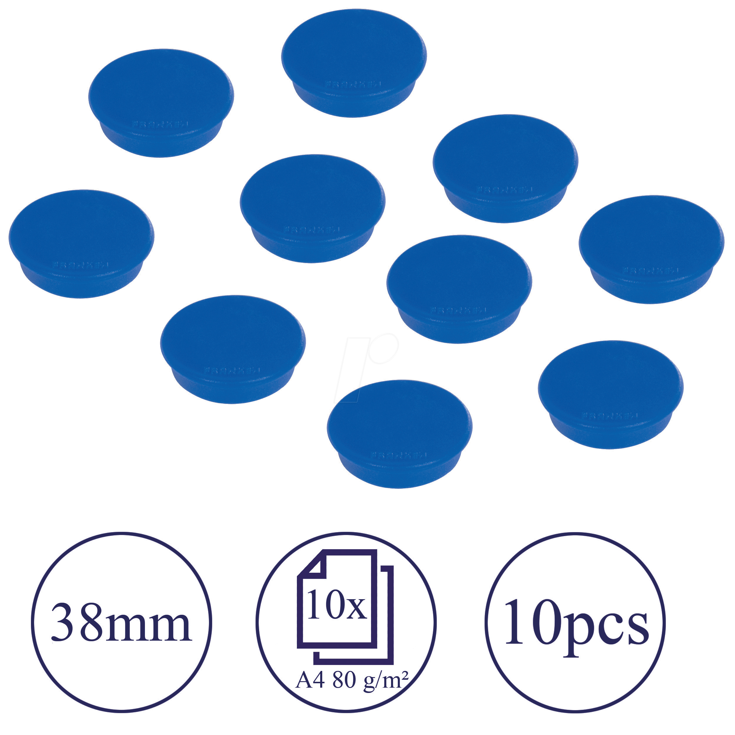 Franken Haftmagnet HM3803, Rund, 38mm Ø, blau, 1500g 4016946052405 Franken 10 Stück