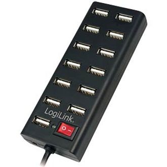 LOGILINK LogiLink USB 2.0 hub, 13-port - switch, black | USB hubs