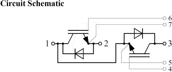 Модуль IGBT-матрицы, полумостовой, 1200 В, 100 А, корпус C1.0