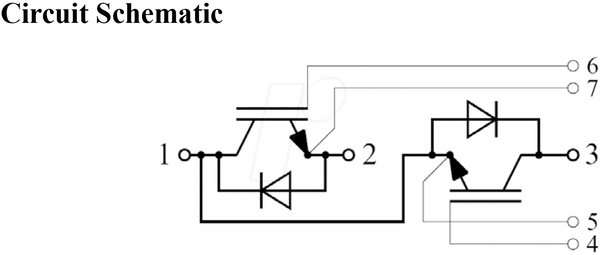Модуль IGBT-матрицы, полумостовой, 1200 В, 150 А, корпус C1.0