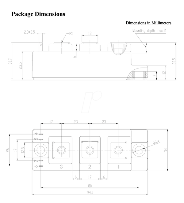 Модуль IGBT-матрицы, полумостовой, 1200 В, 150 А, корпус C1.0