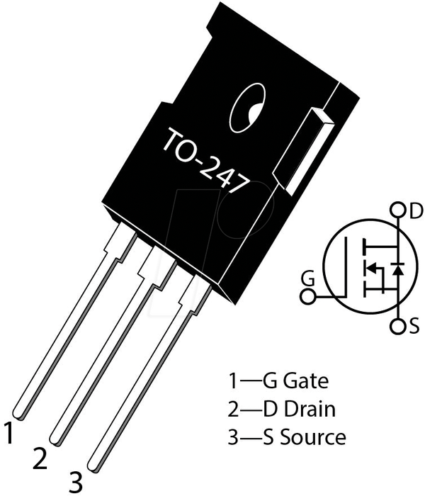 SiC-MOSFET, N-канальний, 1700 В, 7 А, 0,750 Om, TO-247