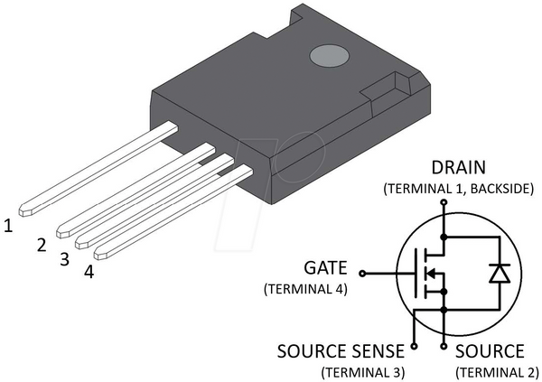 SiC-MOSFET, N-канальний, 1700 В, 7 А, 0,750 Om, TO-247-4L