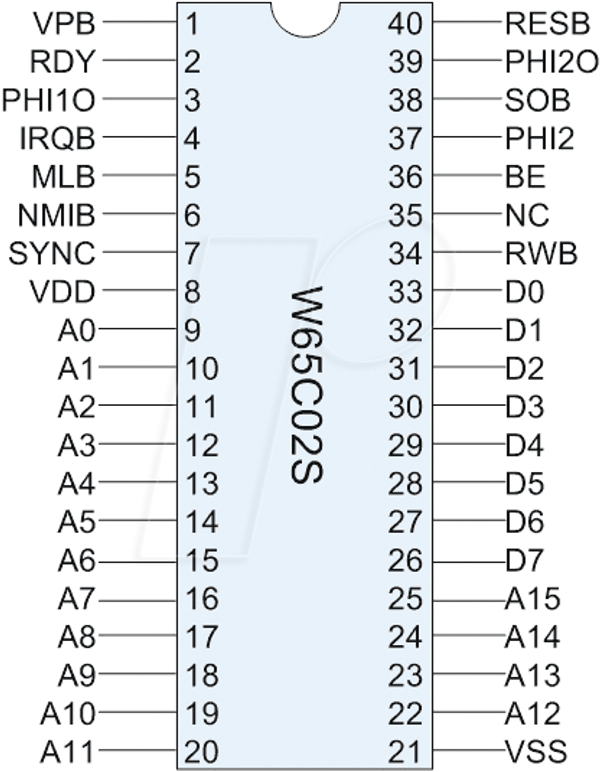 8-разрядный микропроцессор 65x, 14 МГц,1,8-5,25 В,PDIP-40