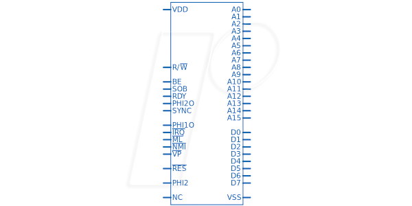 8-разрядный микропроцессор 65x, 14 МГц,1,8-5,25 В,PDIP-40