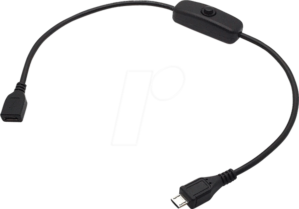 Кабель Raspberry Pi з вимикачем, 30 см, чорний