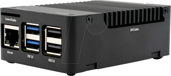 Корпус для Raspberry Pi 5 з радіатором, алюмінієвий, чорний