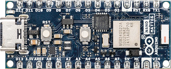 Arduino Nano Matter, MGM240S, USB-C, сумісний з Matter, з головкою