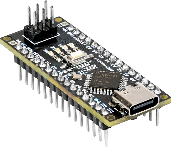 Наноплата, сумісна з Arduino, ATmega328PB, USB-C, додатковий ввід/вивід
