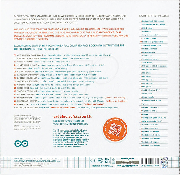 Arduino — стартовый комплект R4, вкл. Arduino Uno R4, DE, для 12 учеников