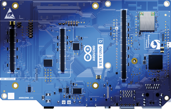 Arduino Ventuno Q, 40 TOPS, 16 ГБ DDR5, 64 ГБ eMMC