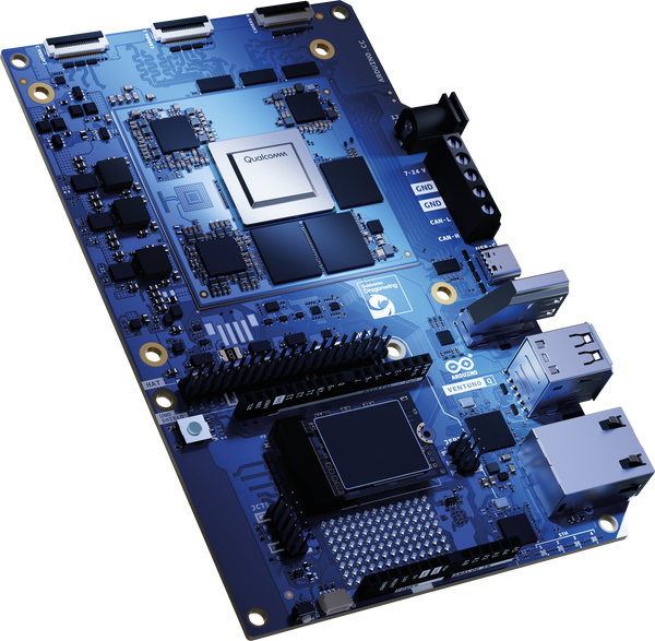 Arduino Ventuno Q, 40 TOPS, 16 ГБ DDR5, 64 ГБ eMMC