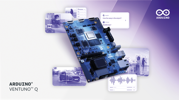 Arduino Ventuno Q, 40 TOPS, 16 ГБ DDR5, 64 ГБ eMMC