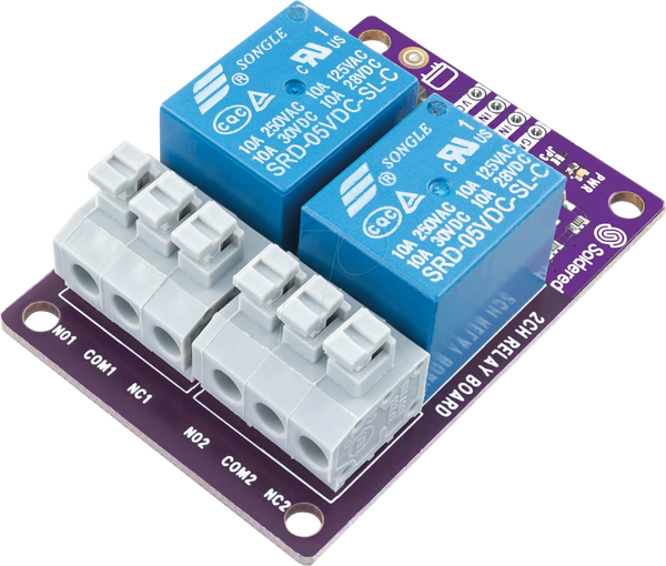 Плати розробника - Релейні, 2 канали, SRD-05VDC-SL-C