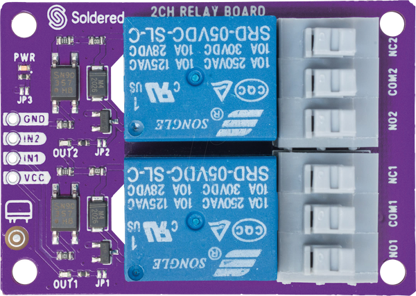 Плати розробника - Релейні, 2 канали, SRD-05VDC-SL-C