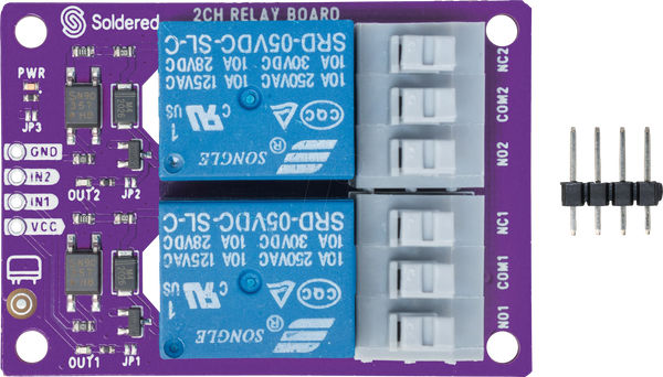 Плати розробника - Релейні, 2 канали, SRD-05VDC-SL-C