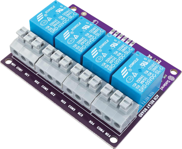 Плати розробника - Relay, 4 канали, SRD-05VDC-SL-C