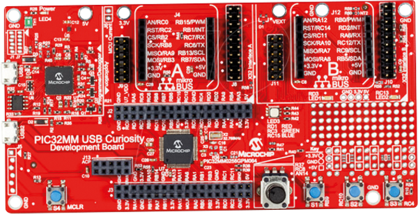 32-розрядна USB-плата для розробки Curiosity PIC32MM (DM320107)