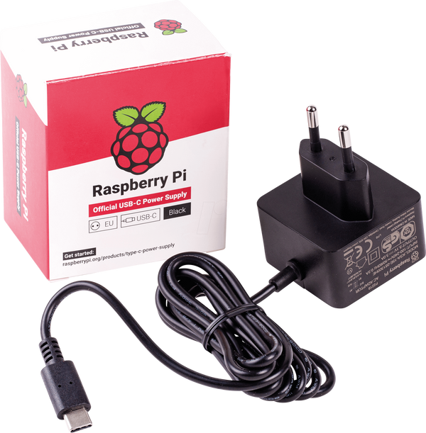 Raspberry Pi - блок живлення, 5,1 В, 3,0 А, USB Type-C, штекер ЄС,