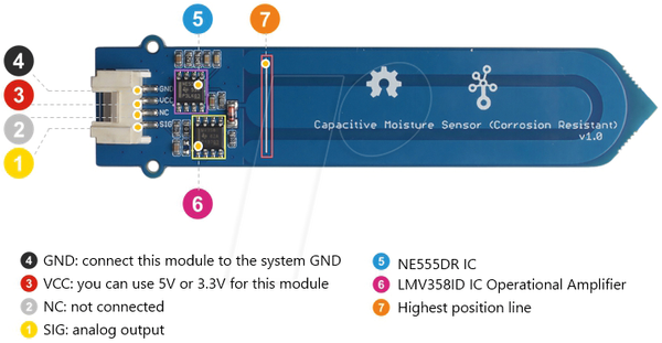 Arduino - Датчик вологості, підлоговий, (стійкий до корозії)