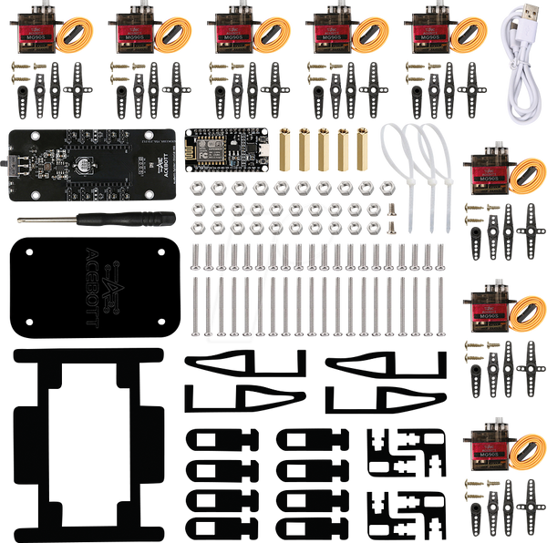 Acebott - Четвероногий бионический паук, ESP8266