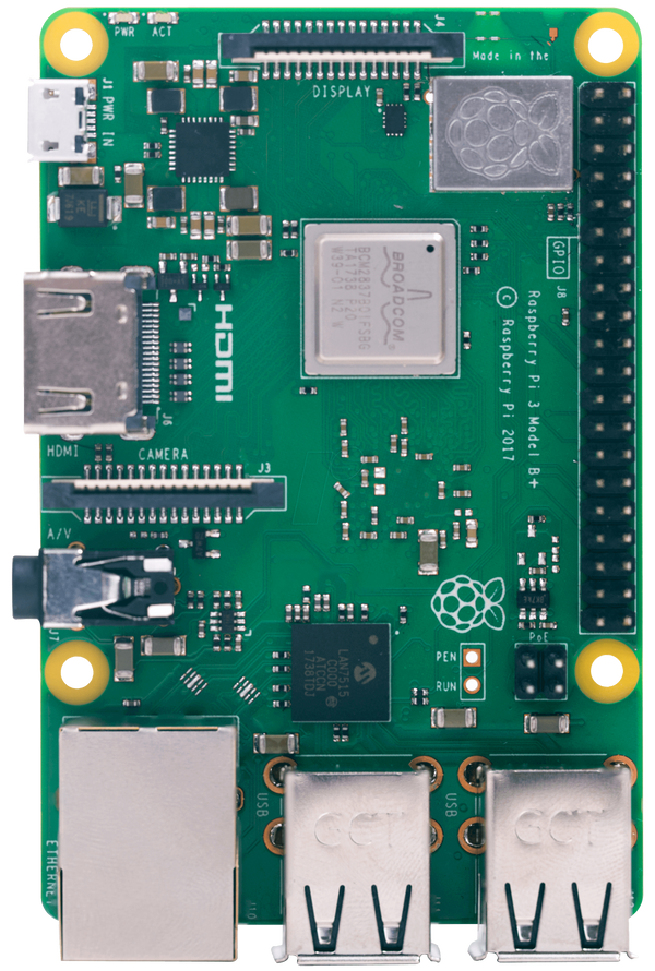 Raspberry Pi 3 B+, 4x 1,4 ГГц, 1 ГБ оперативної пам'яті, WLAN, BT