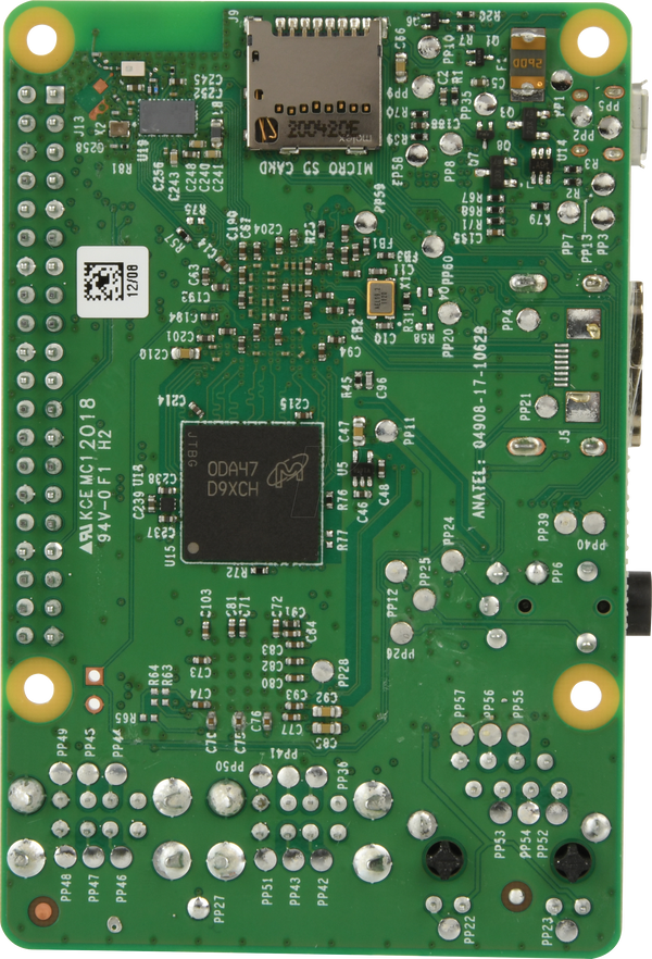 Raspberry Pi 3 B, 4x 1,2 ГГц, 1 ГБ оперативної пам'яті, WLAN, BT