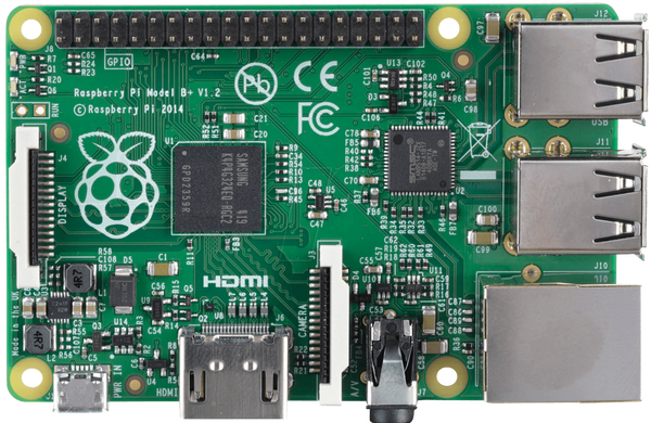 Raspberry Pi B+, 4 порти USB 2.0, 40-контактний GPIO