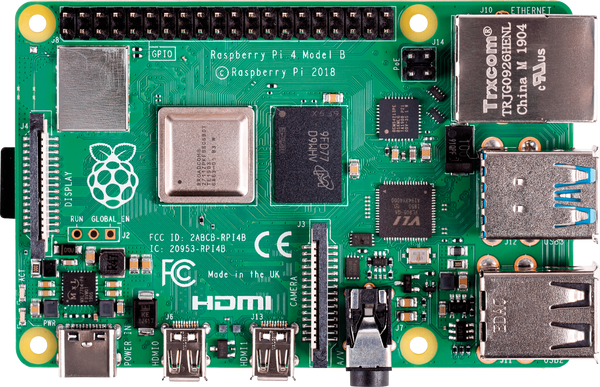 Raspberry Pi 4 B, 4x 1.8 GHz, 1 GB RAM, WLAN, BT