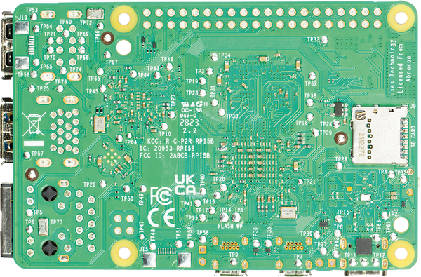 Raspberry Pi 5 B, 4 процесори 2,4 ГГц, 16 ГБ оперативної пам'яті, WLAN/BT