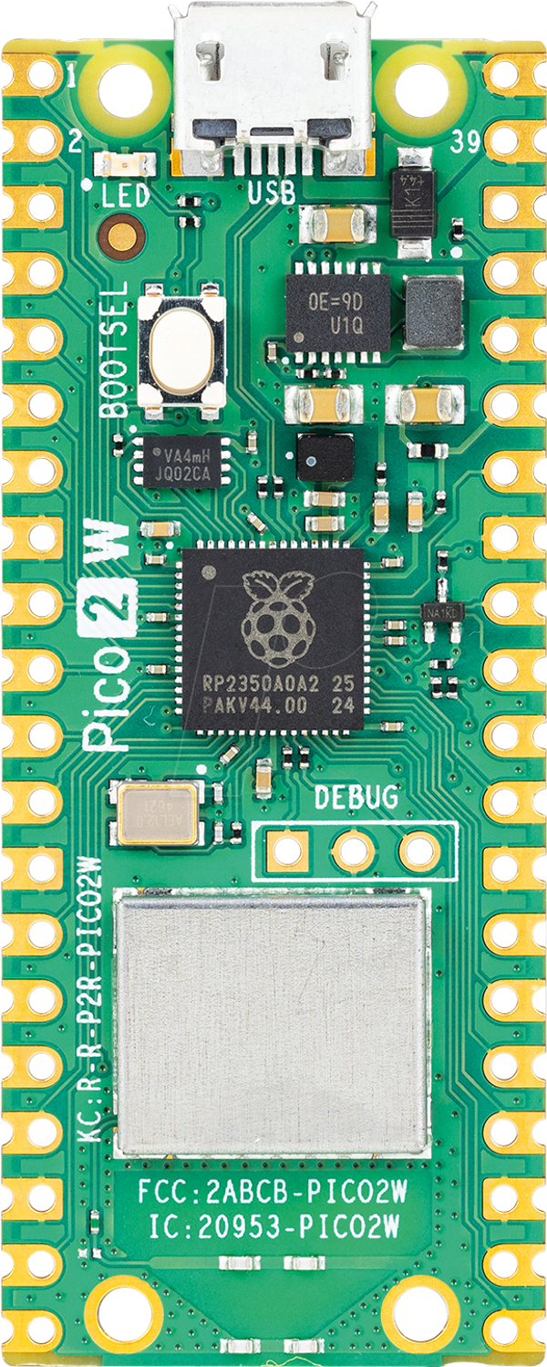 Raspberry Pi Pico 2 Вт, RP235x, Cortex-M33, WiFi, microUSB