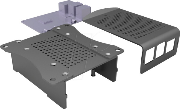 Корпус для Raspberry Pi 4, алюміній, чорний