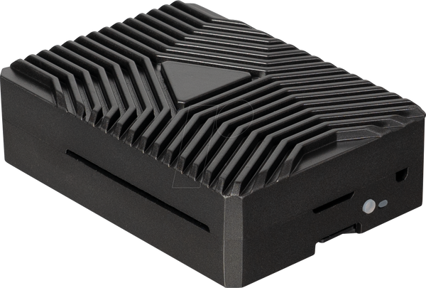 Корпус для Raspberry Pi 5, алюмінієвий, чорний, «дизайнерське» охолодження