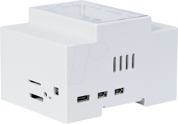 Корпус для Raspberry Pi 5, кріплення на планку Top-Hat, сірий/прозорий.