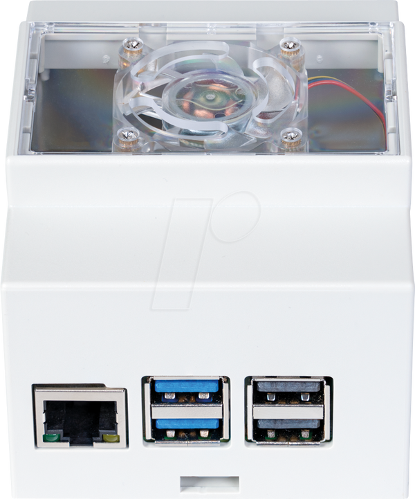 Корпус для Raspberry Pi 5, кріплення на планку Top-Hat, сірий/прозорий.