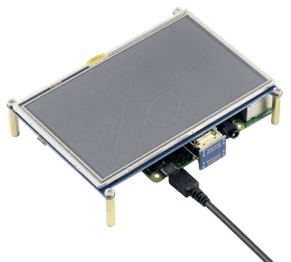 Шилд для Raspberry Pi - 5-дюймовий сенсорний РК-дисплей, 800 x 480 пікселів