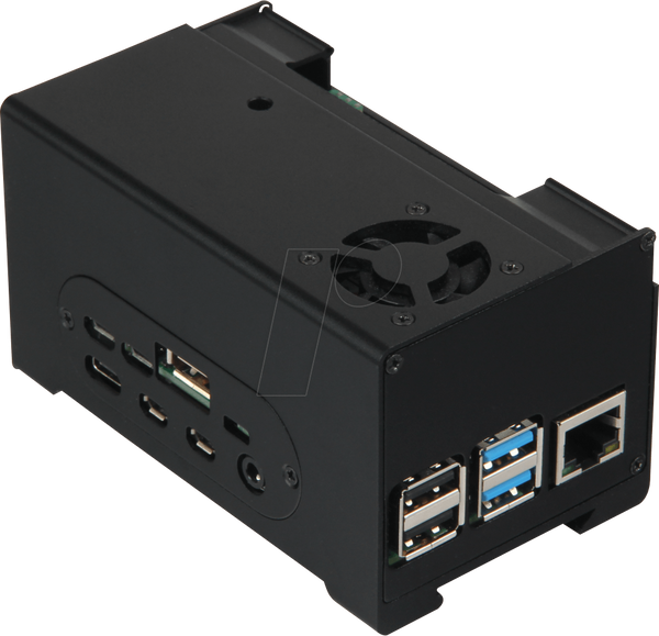 Чохол для Raspberry Pi 4, StromPi 3 та акумулятора, алюмінієвий, блакитний