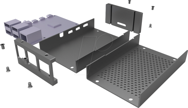 Корпус для Raspberry Pi 4, алюміній, чорний
