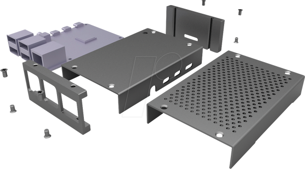 Корпус для Raspberry Pi 4, алюміній, чорний