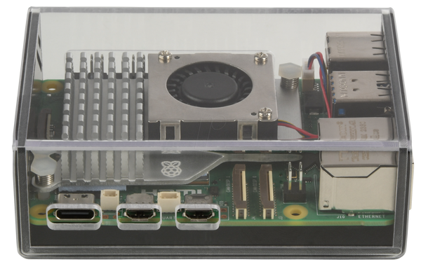 Корпус для Raspberry Pi 5, карбоновий/прозорий